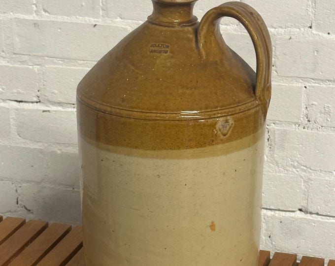 Original Antique Victorian 19th Century Doulton Lambeth Earthenware Flagon Jug