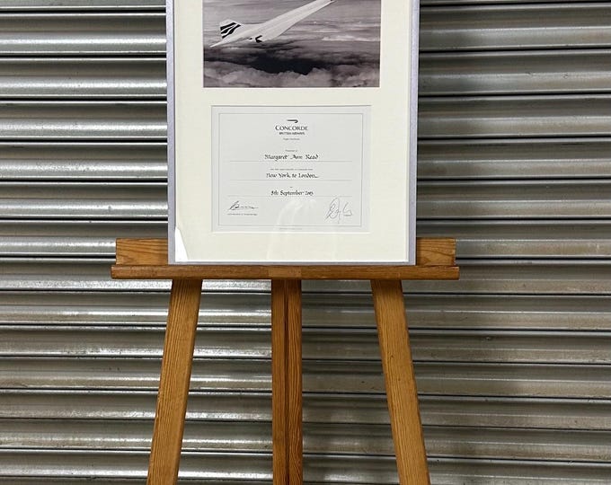 Beautiful Collection of Original British Airways Concorde Flight Certificates – framed and presented together in elegant mounts