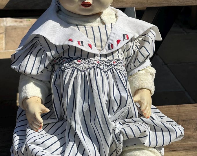 Wonderful Well Cared For Rare Large British Made Sarold Doll Circa 1930’s With Open Mouth and Teeth