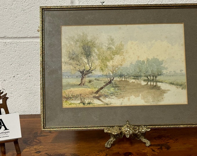 Original 19th Century Watercolour of Bedford Ouse by Thomas Jobson Jackson