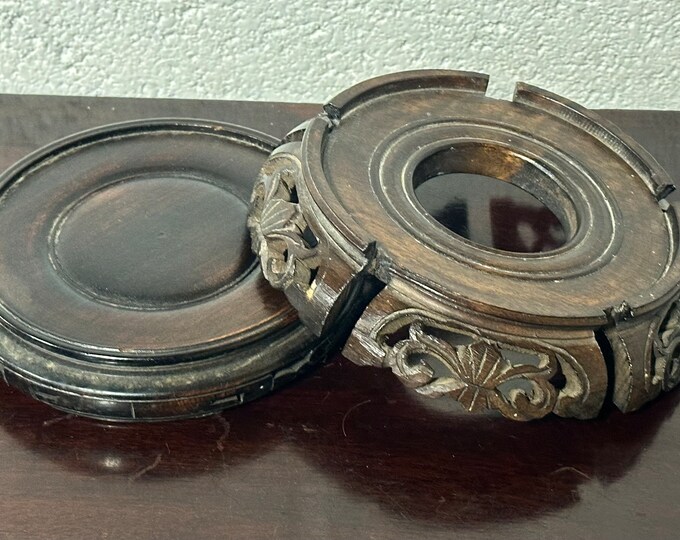 Pair Of Vintage Chinese Hardwood Display Stands
