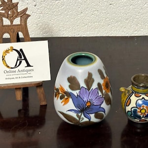 Zwei Antike Vintage holländische Gouda Holland Pottery Vasen