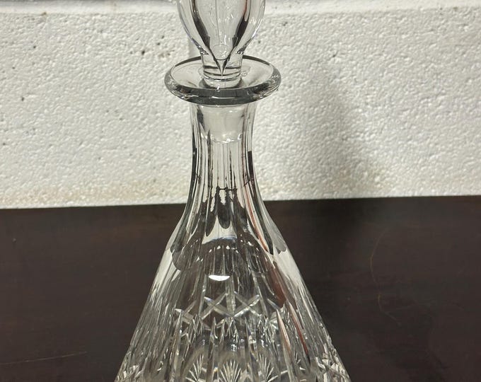 Thomas Webb Crystal Cut Glass Conical Decanter Lead Victorian Ships Decanter