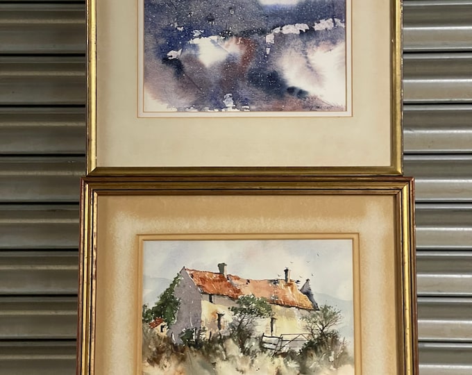 Pair Of Original Landscape Watercolours By The Artist Geoff Bartlett.