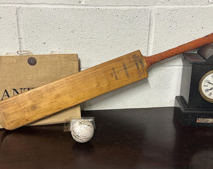 Vintage A G Spalding & Bros Junior Cricket Bat and Stuart Surridge Cricket Ball