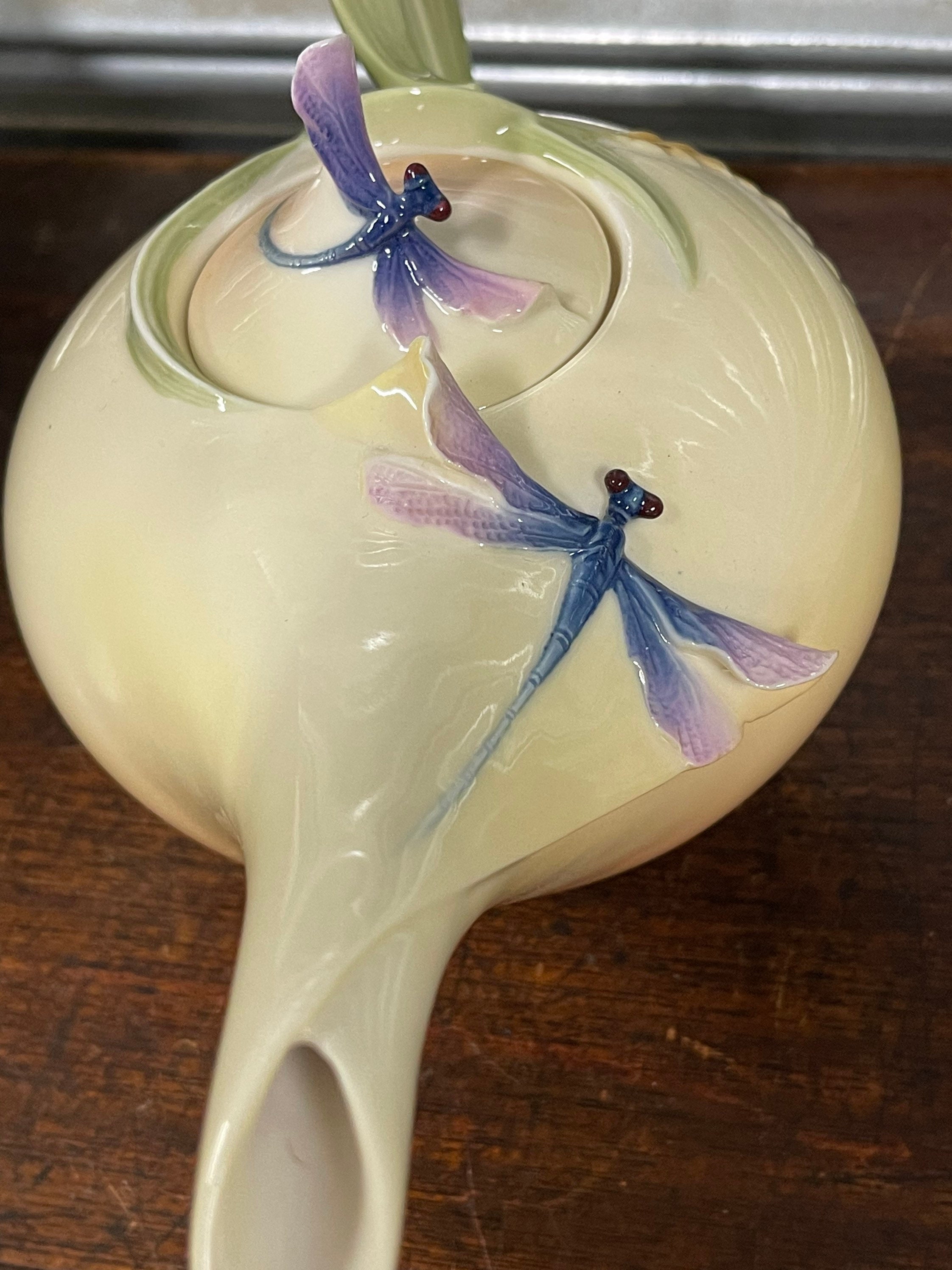 Beautiful Franz Porcelain Dragonfly Teapot FZ00117 Designed Etsy