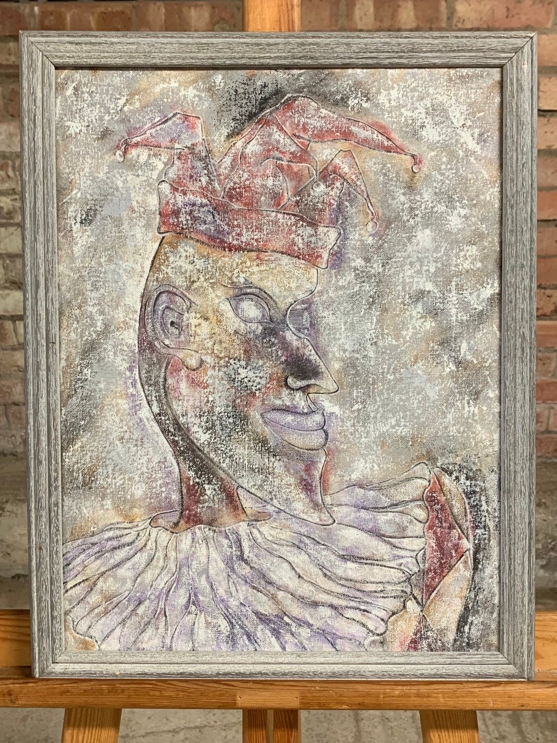 Original William Waite Mix Media Original Painting Titled Court Jester