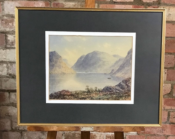 Beautiful 19th Century Watercolour Of Crummock Water, Cumbria By William Taylor Longmire, Dated 1888