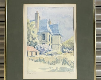 Original Watercolour of Saint Georges Sur Loire, France by Grahame Senior 1994