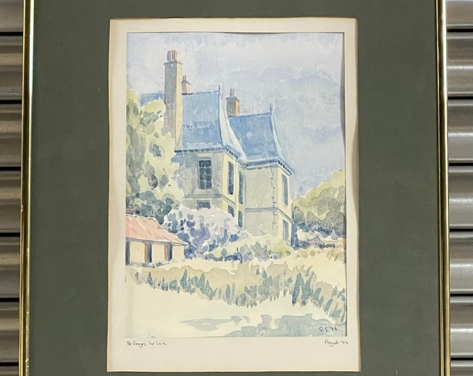 Original Watercolour of Saint Georges Sur Loire, France by Grahame Senior 1994