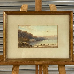19th Century Watercolour Estuary / Landscape Scene By A Coleman