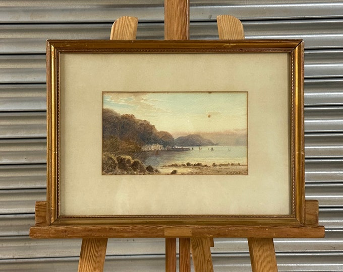 19th Century Watercolour Estuary / Landscape Scene By A Coleman