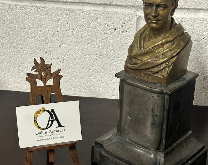 After Pierre Joseph Chardigny Bronze Of Sir Walter Scott On A Plinth