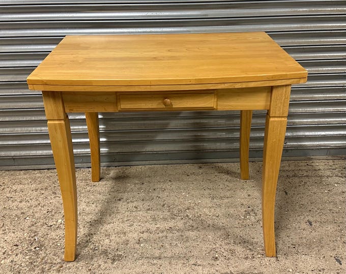 Quality Well Made c1970’s Mid Century Extendable Beech Dining Table with Single Drawer