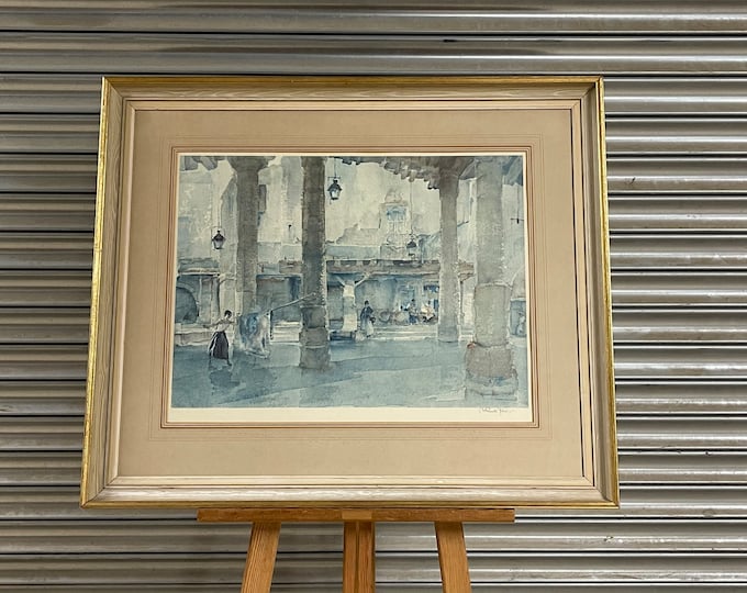 Sir William Russell Flint Signed Limited Edition Lithograph Market Hall, Cordes