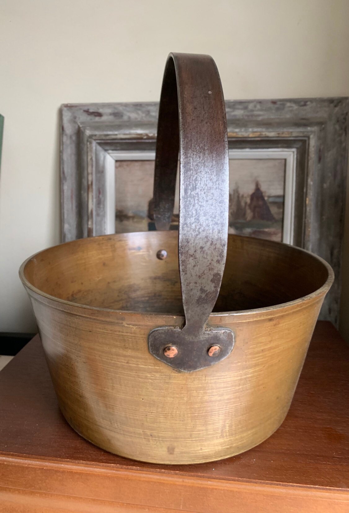 Lovely 19th Century Bronze Jam Pan / Pot with handle