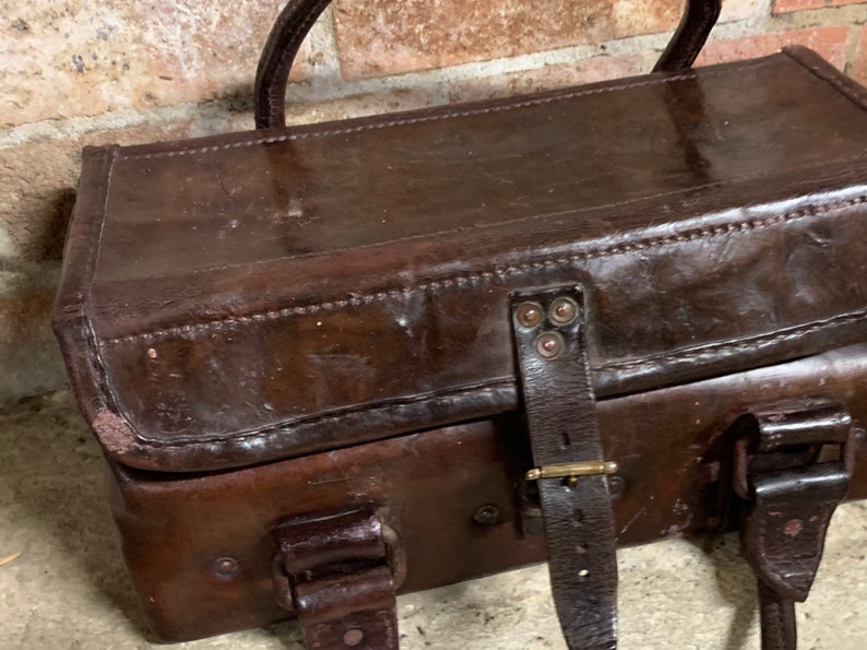 antique leather doctors bag