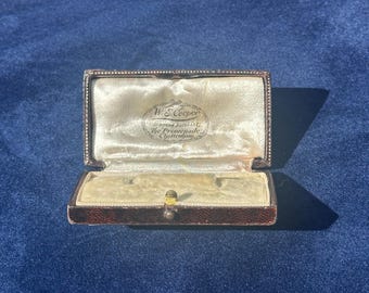 Antique Jewellery Presentation Box possibly for earrings or cufflinks or maybe a brooch from W.S. Cooper, a "Diamond Merchant" Cheltenham