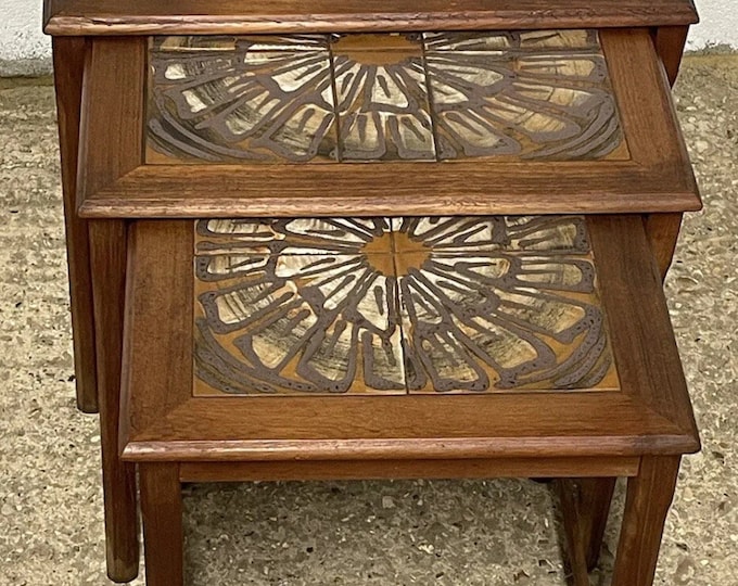 Set of 3 Vintage Teak Nesting Tables from Mobelfabrikken Toften, Denmark 1960s