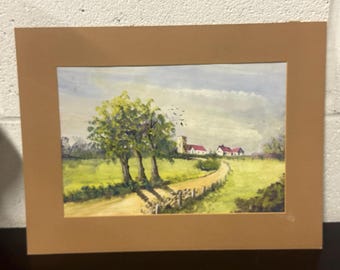 Lovely Original Vintage Landscape Watercolour - Unsigned