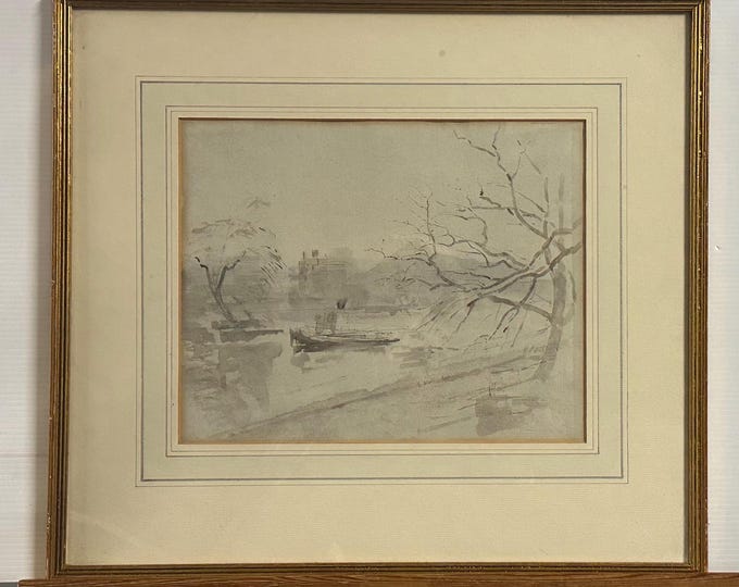 Original Watercolour in the Manner Of Artist Philip Connard (1875-1958) of Richmond Bridge (??)