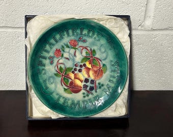 Beautiful Moorcroft Pottery Spitalfields Temple Mills 1991 Commemorative Plate