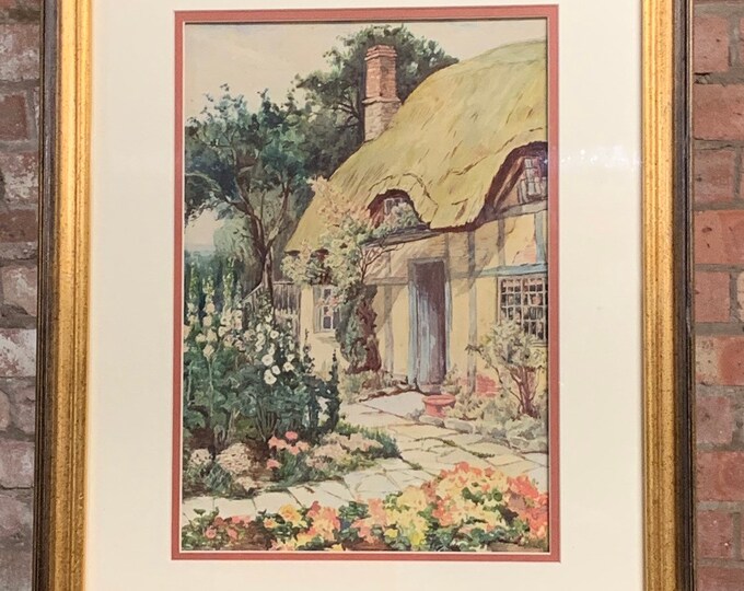 Stunning Original Early 20th Century Watercolour Of A Thatched Cottage