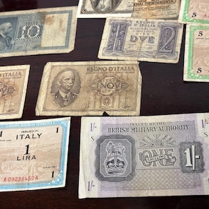 Vintage Bank Notes To Include Italian