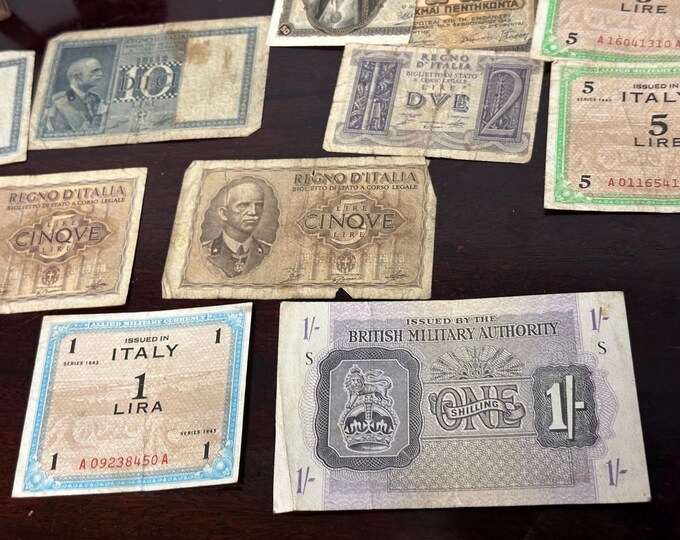 Vintage Bank Notes To Include Italian