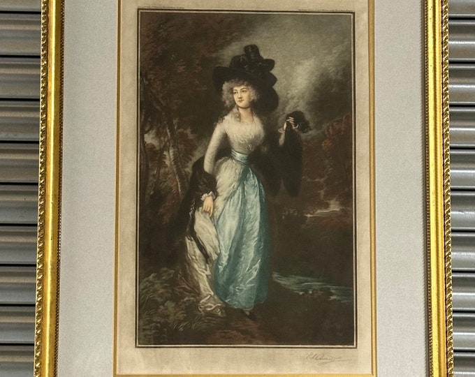 Beautifully Framed Full Length Portrait Mezzotint Published By Charles Klackner