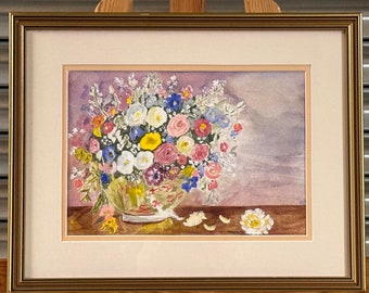 Beautiful Original Still Life Vase Of Flowers - Perfect Gift!.