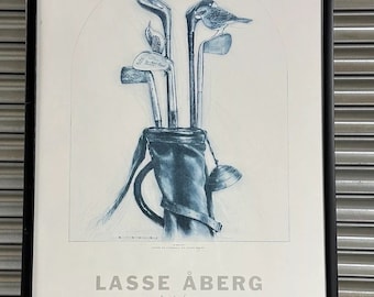 Large Framed Poster Art Print Titled Birdies After Lasse Åberg - Golf Interest