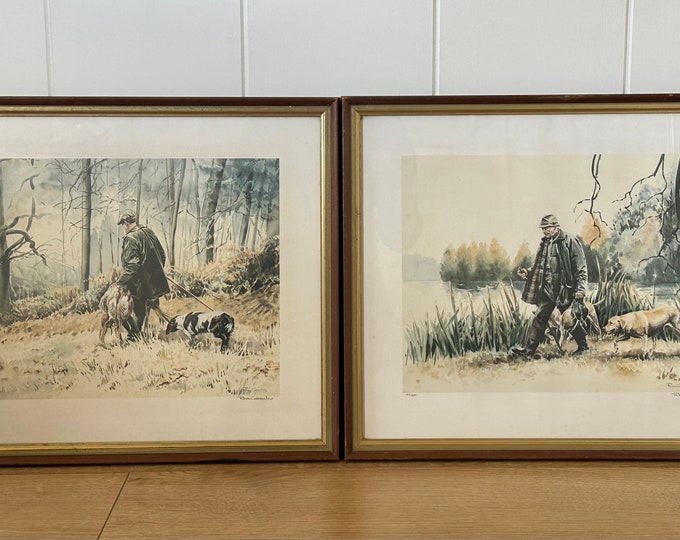 Lovely Pair of Game Shooting / Hunting Limited Edition Prints by Ros Goody