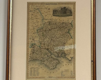 Original Early 19th Century Pigot and Co. Map of Hampshire & Isle of Wight – c.1830–1831