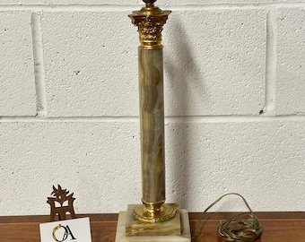 Beautiful Vintage French Style Marble Column Table Lamp