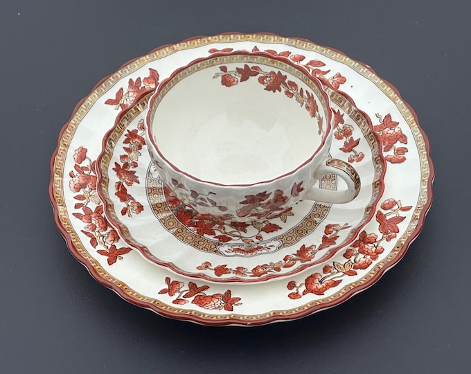 Vintage Copeland Spode Porcelain "India Tree" Pattern Trio Tea Set (A/F)