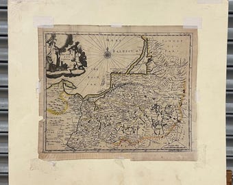 Prussiae Nova Tabula Copper Engraved Map, I Harris London c1712