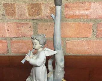 Rare Lladro Angel With Flute Porcelain Table  Issued c1969 - Good Working Order