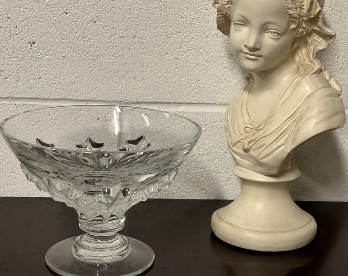 Stunning Large Lalique Olonne Pedestal Centerpiece Bowl Compote 10 1/2" Diameter