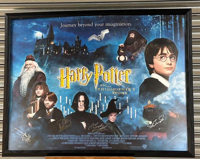 Harry Potter and the Philosopher's Stone (2001) British Quad Poster With Autograph