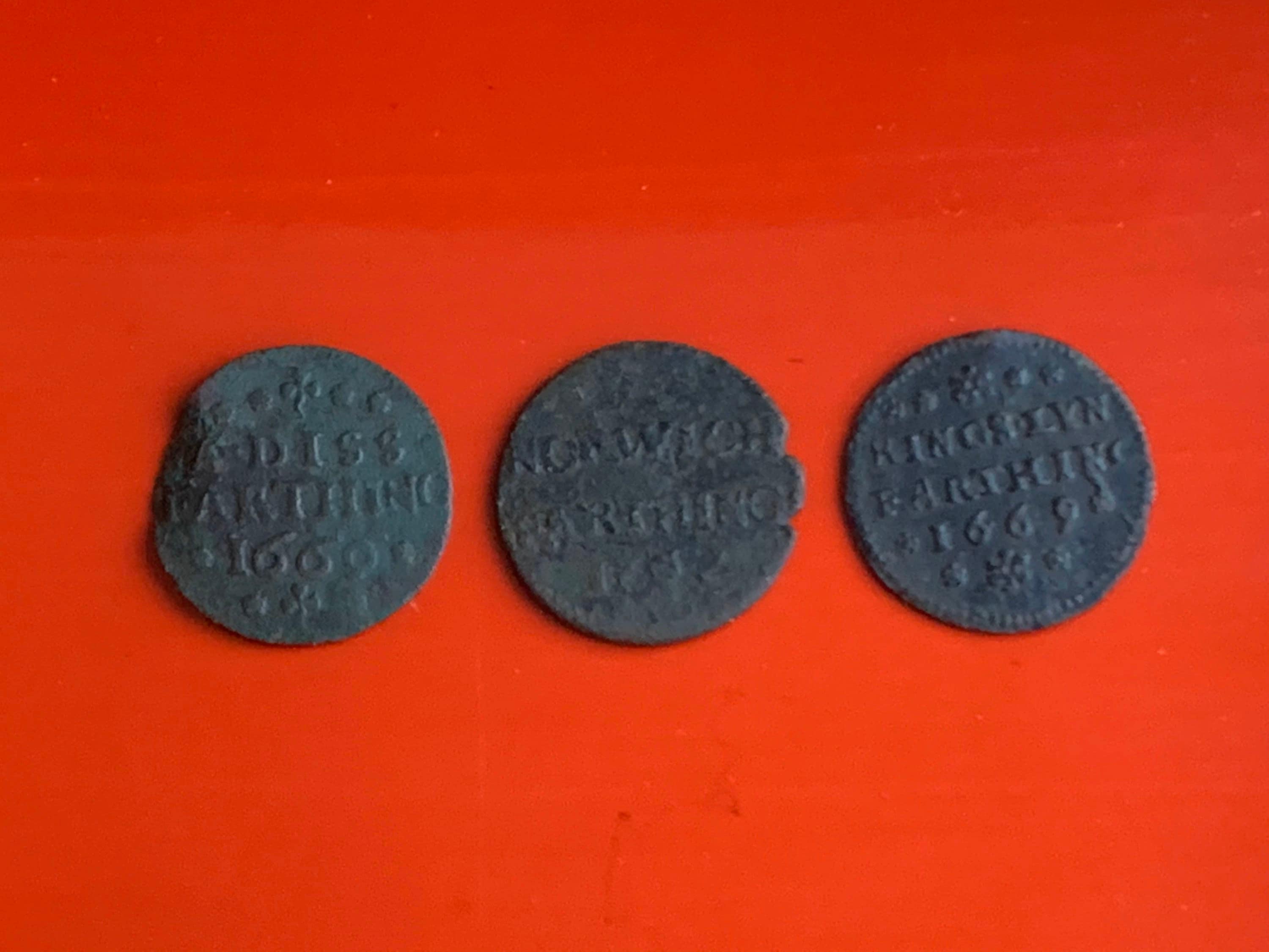 Image of 17Th Century Farthing Tokens/Money Relating Time Norwich, Diss & Kings Lynn