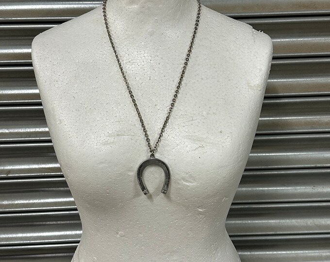 Large Jorgen Jensen Vintage Pewter Horseshoe Pendant Made in Denmark