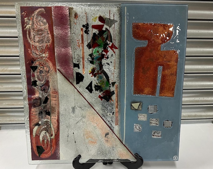 Anactacia Glass Design Large 46.5cm Fused Art Glass Dish — Handmade in Greece