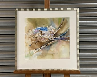 Beautiful Original Colourful Abstract Watercolour Of A Floral Display - Signed by the Artist