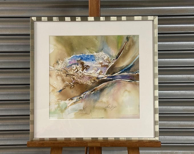Beautiful Original Colourful Abstract Watercolour Of A Floral Display - Signed by the Artist
