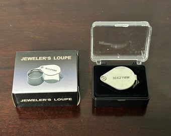 10x-18mm Silver Triplet Jewelers Loupe With Leather Case 