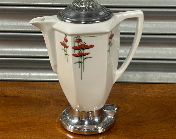 Royal Rochester Robeson Fraunfelter Royalite Poppy Percolator Coffee Pot