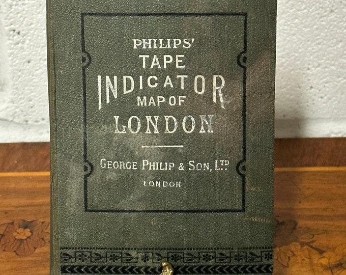 Antique 1900’s Philip’s Tape Indicator Map of London By George Philip & Son Ltd