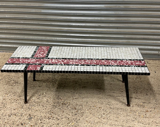 Original Mid Century c1960’s Retro Ceramic Mosaic Tiled Coffee Table