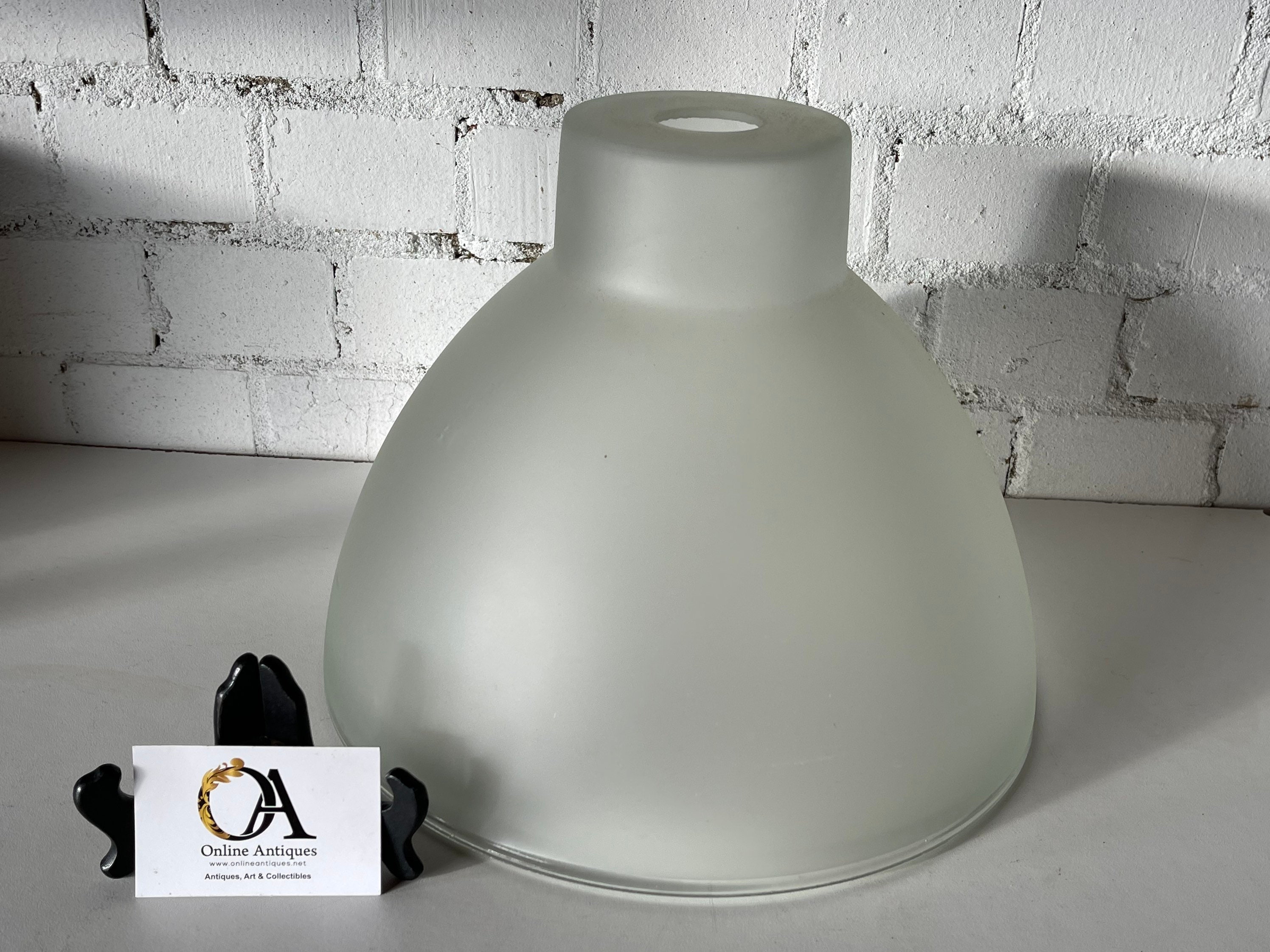 Large Vintage Mid Century Frost Glass Light Shade